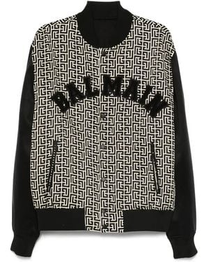 Balmain Pb-Monogram Bomber Jacket - Black