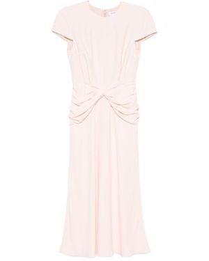 McQueen Twisted-Waist Midi Dress - Pink