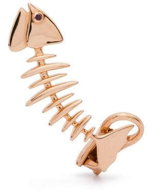 Kamushki 18K Rose Wishbone Ruby Ear Cuff - White