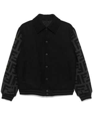 Fendi Ff-Motif Bomber Jacket - Black