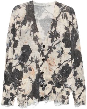 R13 Floral-Print Cardigan - Grey