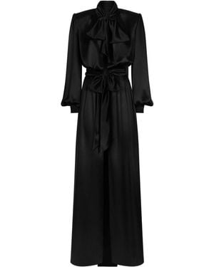 Dolce & Gabbana Silk Satin Maxi Dress - Black