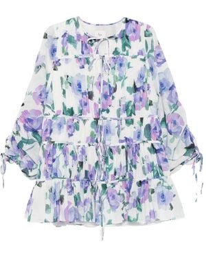 Aje. Clover-Print Mini Dress - Blue