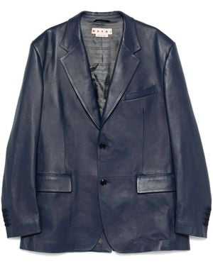 Marni Leather Blazer - Blue