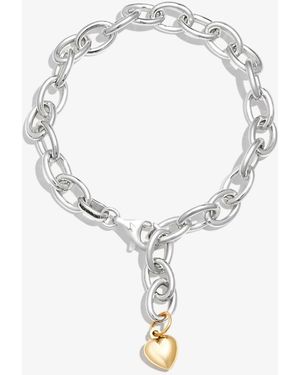 Loren Stewart Sterling Puff Heart Chain Bracelet - Metallic