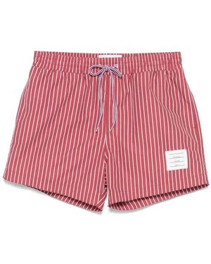 Thom Browne Pinstriped Swim Shorts - Pink