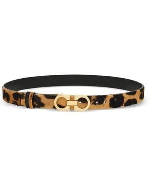 Ferragamo Adjustable Gancini Belt - White