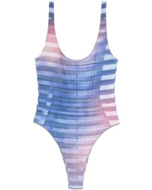 Jean Paul Gaultier Air Striped Swimsuit - Blue