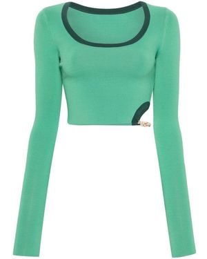 SIR. Salvador Knitted Crop Top - Green
