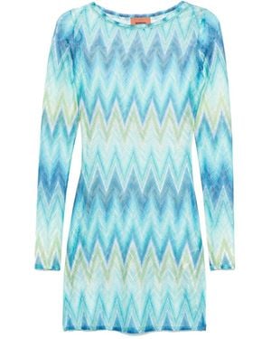 Missoni Long-Sleeves Mini Dress - Blue
