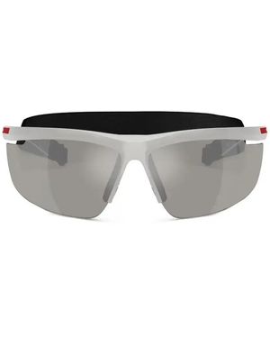 Prada Linea Rossa Biker-Frame Sunglasses - Grey