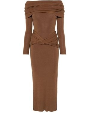 AYA MUSE Knitted Maxi Dress - Brown