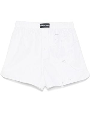 ショートパンツ MARINE SERRE Women Shorts  Burmudas UPA056A UWOV0007 WHITE Recycled Moon Jersey Mini Shorts • Marine Serre