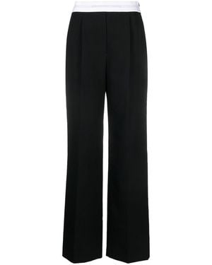Alexander Wang High Waisted Pleated Trouser With Logo Elastic - Black