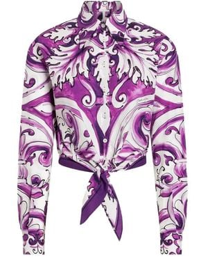 Dolce & Gabbana Maiolica Print Shirt - Purple