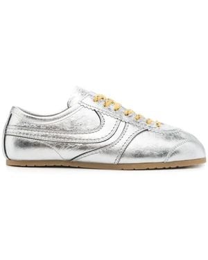 Dries Van Noten Metallic-Finish Trainers - White