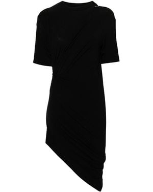 Mugler Draped Pierced Mini Dress - Black