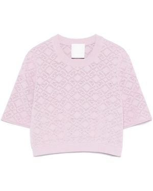 Givenchy Logo-Knit Crop Top - Pink