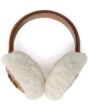 Miu Miu Shearling-Trim Earmuffs - White