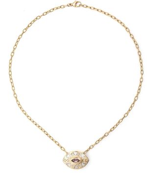 Harwell Godfrey 18K Cleopatra's Eye Diamond And Amethyst Necklace - Natural