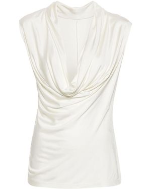 Helmut Lang Cowl-Neck Sleeveless Top - White
