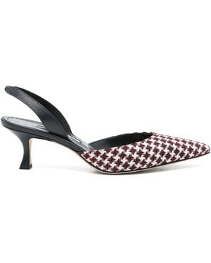 Manolo Blahnik 50Mm Carolyne Gala Slingback Pumps - Metallic