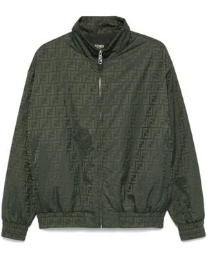 Fendi Ff Padded Bomber Jacket - Green