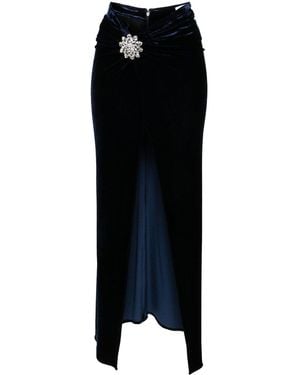 Rabanne Crystal-embellished Velvet Maxi Skirt - Women's - Polyamide/viscose/spandex/elastane/polyamidespandex/elastane - Black