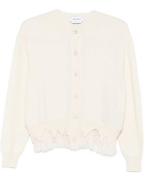 McQueen Lace-Trimmed Wool-Blend Cardigan - White