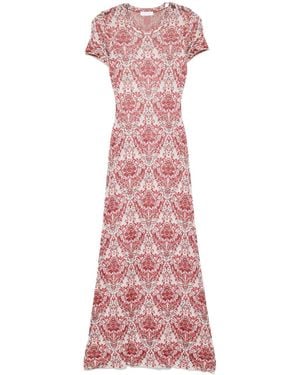 Rabanne Paisley Jacquard Maxi Dress - Red