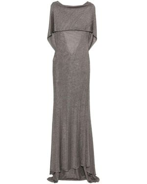 The New Arrivals Ilkyaz Ozel Jeanne Cape-Back Maxi Dress - Grey