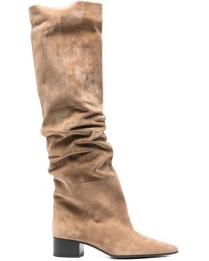 KHAITE 40Mm Andee Suede Knee Boots - White
