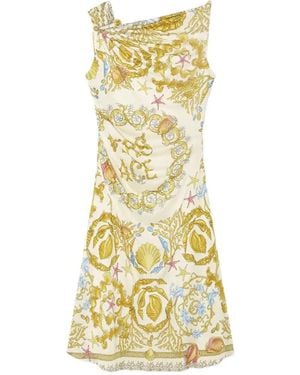 Versace Underwater Barocco Mini Dress - Metallic