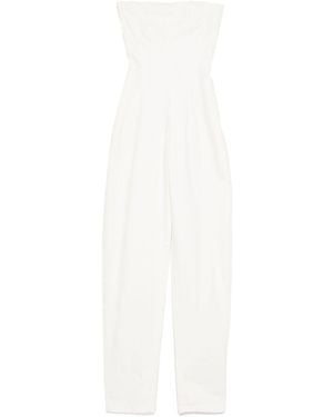 Monot Strapless Denim Jumpsuit - White