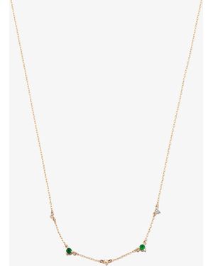 Adina Reyter 14K Amigos Station Emerald And Diamond Necklace - Metallic