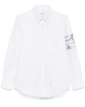 Thom Browne Embroidered-Motif Shirt - White