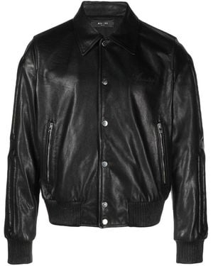 Amiri Bones Embossed Leather Jacket - Black
