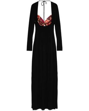 Marine Serre Scarf-Detailing Maxi Dress - Black