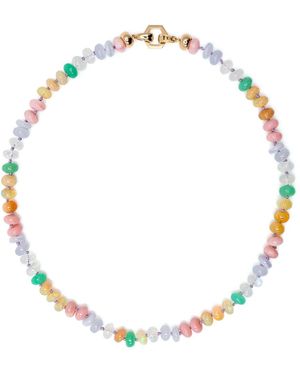 Harwell Godfrey 18k Yellow Pastel Bead Foundation Necklace - Women's - Opal/18kt Yellow /moon Stone/chrysoprase - Metallic