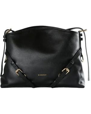 Givenchy Voyou Buckled Leather Shoulder Bag - Black