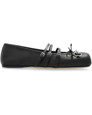 Gucci Horsebit Ballerina Shoes - Black