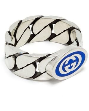 Gucci Interlocking G Chain Ring - White