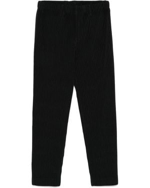 Homme Plissé Issey Miyake Pleated Trousers With Concealed Button Fastening And Elasticated Waistband - Black