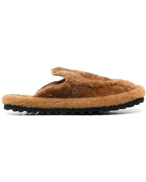 Dries Van Noten Shearling Slippers - Brown