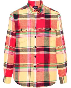 Noah Plaid-Check Flannel Shirt - Pink