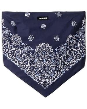 Miu Miu Poplin Bandana Top - Blue