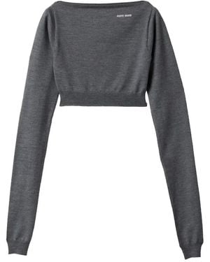 Miu Miu Wool Boat-Neck Jumper - Grey