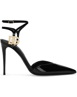 Dolce & Gabbana Lollo Logo-Embellished Court Shoes - Black