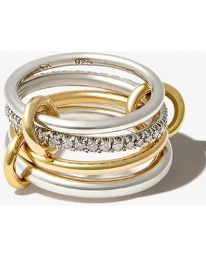 Spinelli Kilcollin 18Kt And Sterling Nimbus Sg 4-Linked Diamond Ring - Metallic