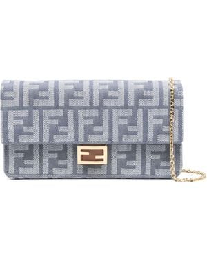 Fendi Baguette Continental Clutch Bag - Gray